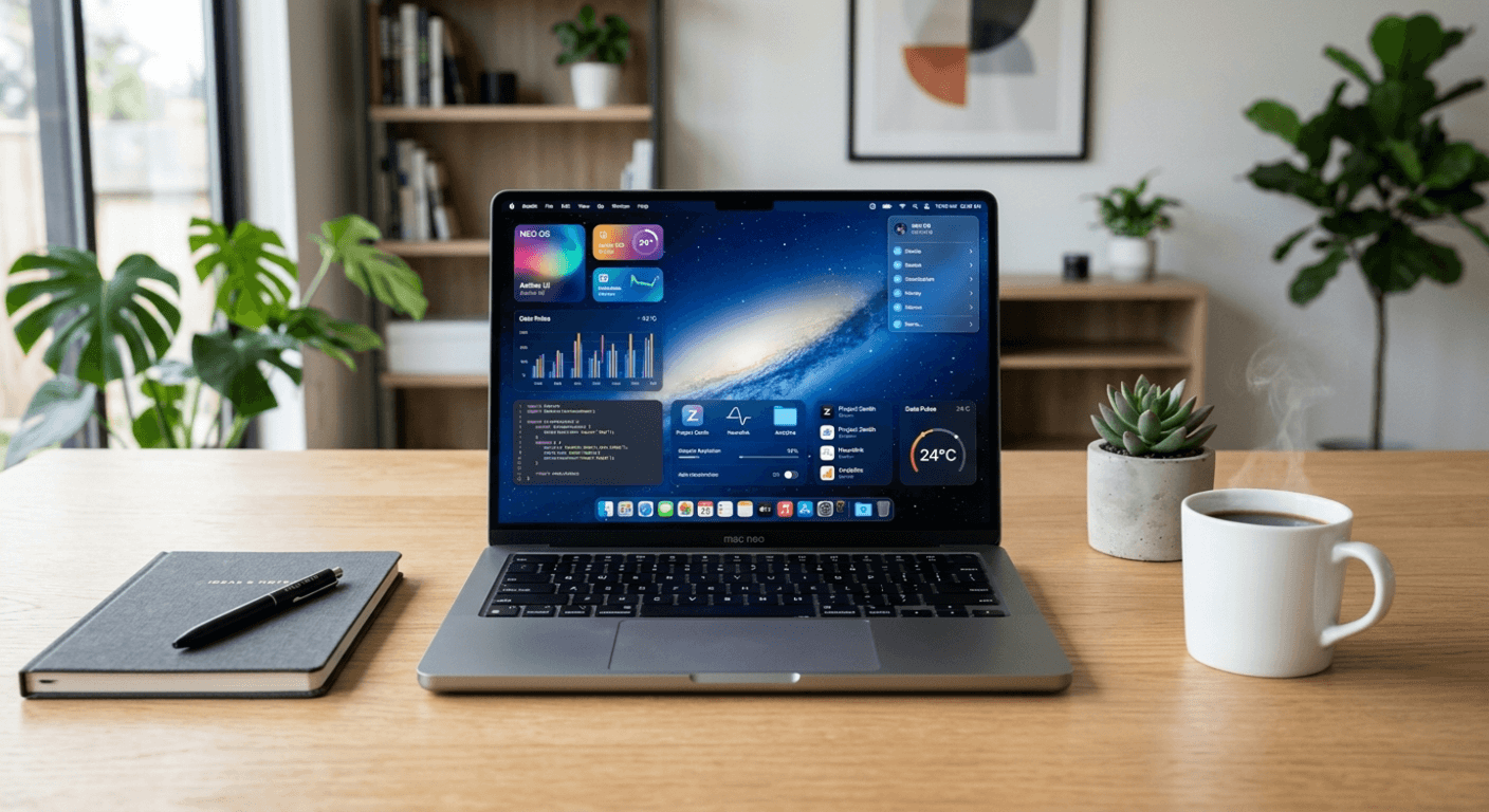 Mac Neo laptop with long-lasting battery for students and professionals